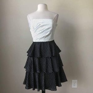 WHBM | Black & White Polka Dot Tiered Party Dress